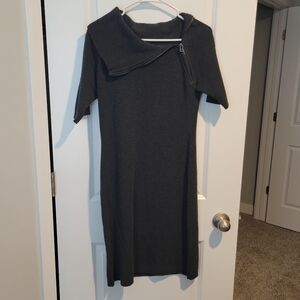 Calvin Klein Women's Shortsleeve Sweaterdress Gray size Medium Winter Fashion